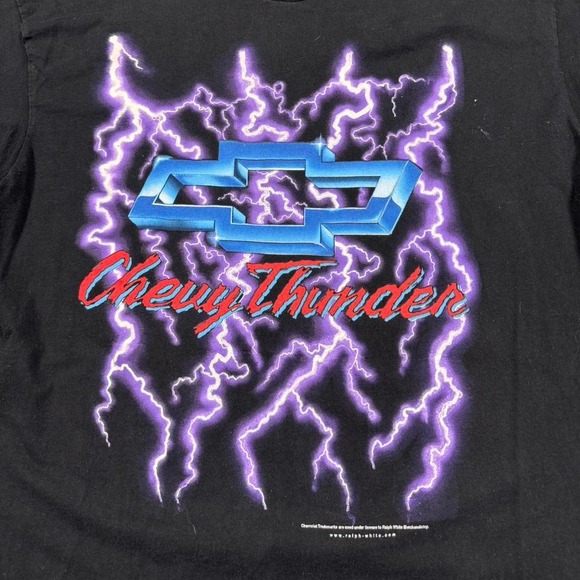 Vintage 90s Lightning Chevy Car Thunder Shirt - Picture 4 of 5